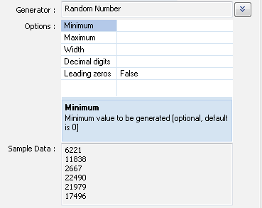 DTM Data Generator for Excel: random number generator options